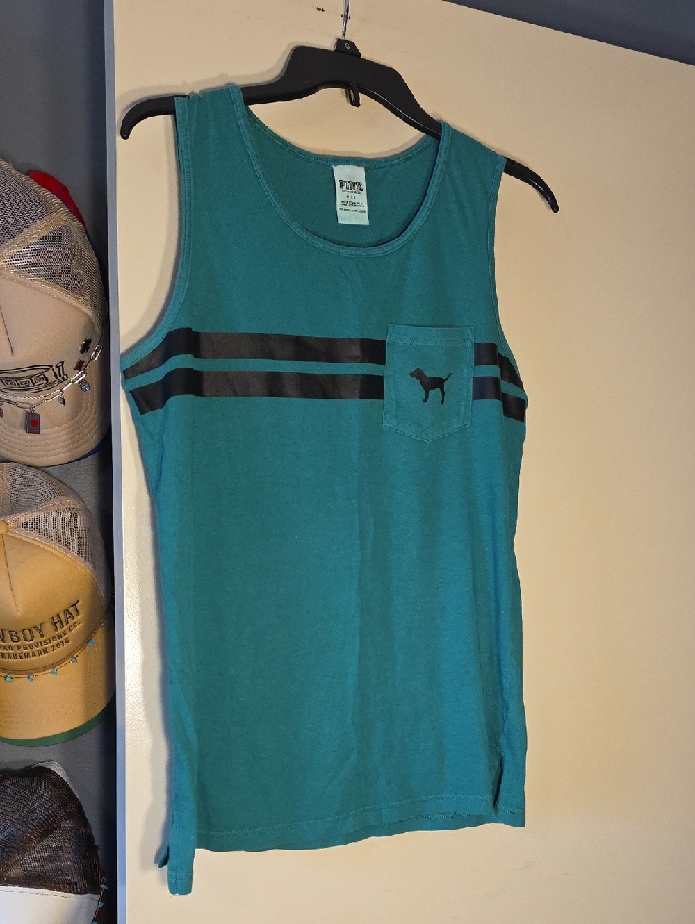 PINK Victoria's Secret Teal Scoop Neck Tank